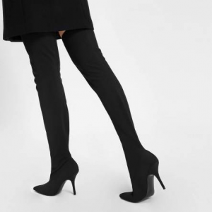Pointed Thigh High Boots