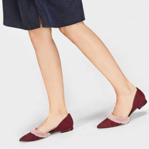 Furry D'Orsay Flats