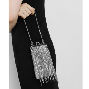 Crystal Embellished Fringe Detail Bag
