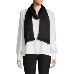 Versace Collection Fringed Logo Scarf