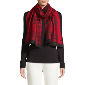 Versace Plaid Logo Scarf