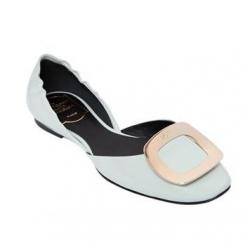 ROGER VIVIER 10MM CHIPS PATENT LEATHER D'ORSAY FLATS