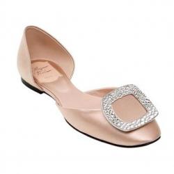 ROGER VIVIER 10MM CHIPS SATIN FLATS