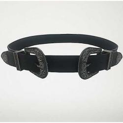 Black Double Buckle Western Belt