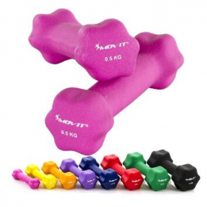 MOVIT® 2er Set 0,5 kg Profi Neopren Hanteln, Pink