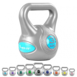 MOVIT® 3kg Kettlebell Kugelhantel grau/hellblau