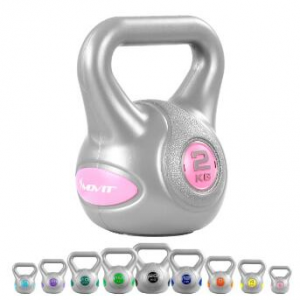 MOVIT® 2kg Kettlebell Kugelhantel grau/pink