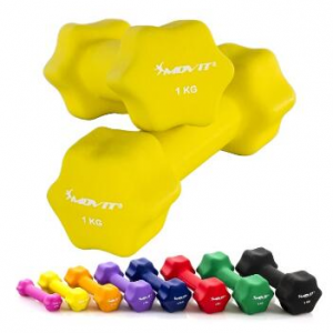 MOVIT® 2er Set 1,0 kg Profi Neopren Hanteln, Gelb