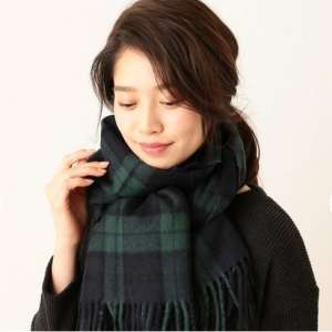 【WEB限定カラー有】カシミヤ混 チェック ストール