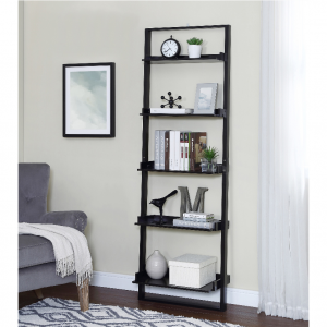 Mainstays 70" 5-Shelf Leaning Ladder Bookcase, Espresso @ Walmart