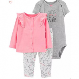 3-Piece Dinosaur Cardigan Set