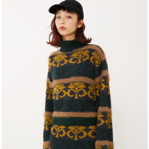 ヴィンテージフラワータートルニットTOPS