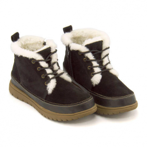 melange(メランジェ) レディース ファー付きカジュアルブーツ【ブラック】