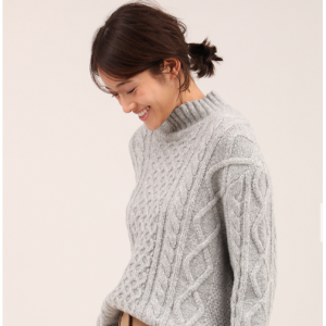 アクリルウールナイロンケーブルリラックスニット