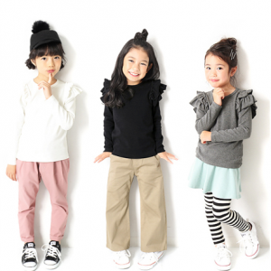 [再入荷] 厚手もっちり肩フリル長袖Tシャツ