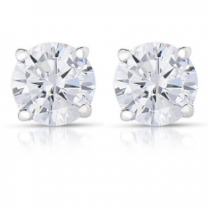 Vir Jewels 1/4 cttw (I2-I3 Clarity, K-M Color) Round Diamond Stud Earrings 14K White Gold