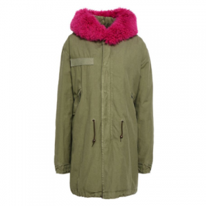 MR & MRS ITALY Shearling-trimmed cotton-canvas hooded jacket