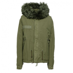 MR & MRS ITALY Shearling-trimmed cotton-canvas hooded coat