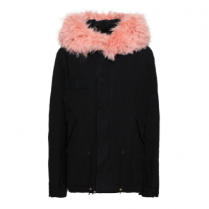 MR & MRS ITALY Shearling-trimmed cotton-blend gabardine hooded coat