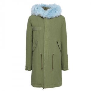 MR & MRS ITALY Shearling-trimmed cotton-canvas hooded jacket