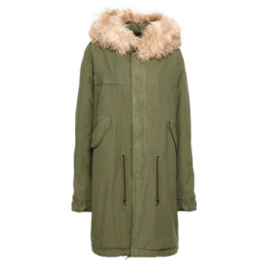 MR & MRS ITALY Shearling-trimmed cotton-canvas hooded jacket