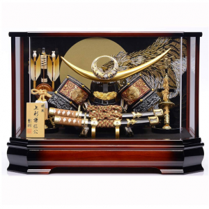 【五月人形】ベビーザらス限定　兜ケース飾り「上杉謙信月に虎六角」