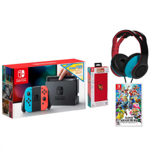 NS Bundle with $35 Nintendo eShop, Super Smash Bros. Ultimate Video Game, Case and Headset@Costco