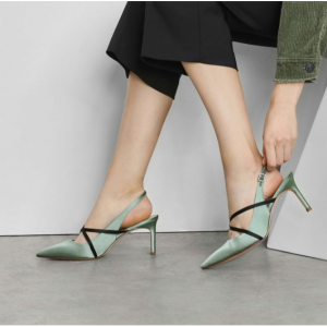 CRISS CROSS SATIN SLINGBACKS