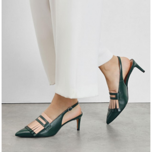 FRILL TRIM SLINGBACK PUMPS