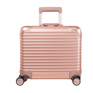 苏宁极物 全铝镁合金金属万向轮拉杆箱 17寸 玫瑰金色