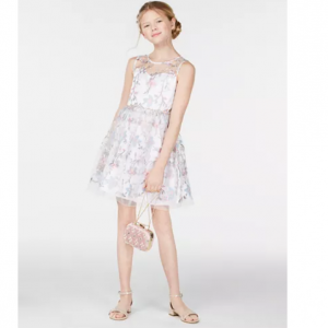 Rare Editions Big Girls Floral Embroidered Dress, Created for Macy's