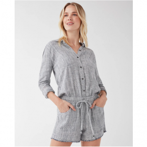 Railroad Stripe Structured Romper