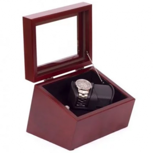 AMERICAN CHEST The Admiral, Double Watch Winder - Solid Cherry With Rich Mahogany Finish