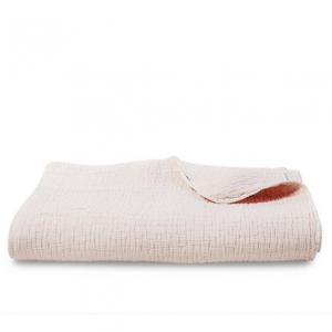 Lightweight Pink Textured Coverlet, Full/King