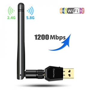 Carantee USB WiFi Adapter 1200Mbps, [2019 Upgrade] Wireless Network WiFi Dongle with 5dBi Antenna fo