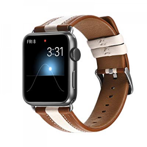 BHO Compatible with Apple Watch Band 42mm 44mm, Genuine Leather with Buckle Replacement for Apple Wa