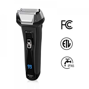 BriGenius Men's Electric Foil Shaver, USB Rechargeable Cordless Electric Razor with Pop-Up Beard Tri
