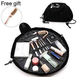Lazy Makeup Bags, APREUTY Large Capacity Velvet Drawstring Makeup Bags with A Free Foldable Comb Qui