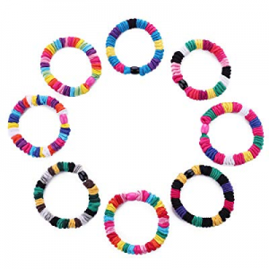 Wowax 8 Pcs Elastic Hair Ties Scrunchies for Thick Hair Ponytail Holders Bands for Women Girls - Rai