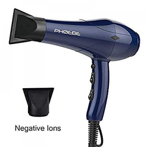 Hair Blow Dryer,PHOEBE 1875w Ceramic Ionic Fast Dry Hair Dryer with Two Concentrator Nozzle, 2 Speed