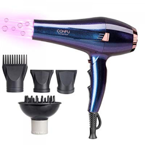 CONFU Professional Hair Dryer, 1875W Negative Ionic Hair Blow Dryer Fast Drying with 2 Speed & 3 Hea