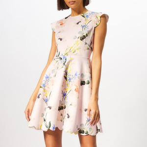 Ted Baker Women's Karsali Elegance Scallop Skater Dress - Nude-Pink