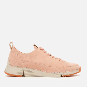 Clarks Women's Tri Spark Nubuck Trainers - Light Pink