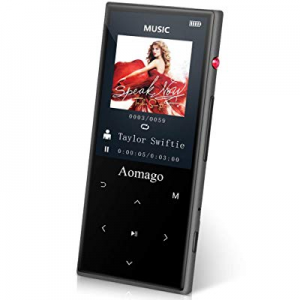 Aomago MP3 Player Bluetooth with Speaker - 2 in 1 Lossless Music Player 2.4'' Screen Digital Voice R