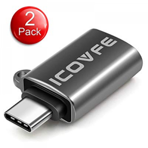 [Two Pack]iCovfe USB C to USB 3.0 Adapter,Zinc alloy body,Thunderbolt 3.0 Adapter For Latest ipad ai