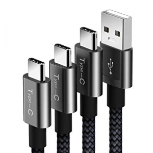 Type-C Cable Fast Charging - Quntis 3Pack 3ft 3ft 6ft Premium Nylon Certified USB-C to USB-A Cable C