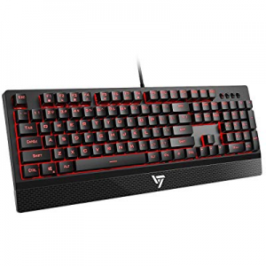 VicTsing Mechanical Keyboard, RED LED Backlit Mechanical Gaming Keyboard with Detachable Wrist Rest,