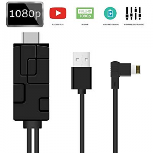 Phone to HDMI Cable, SmartSee 1080P HDTV Digital AV Adapter for Smartphone Tablet to HDMI Big Screen