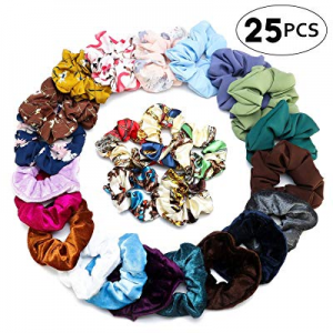 Zenpy 25 Pcs Hair Scrunchies 4 Styles Hair Bands Set Scrunchy Hair Ties Ropes Scrunchies for Women o