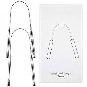 Tongue Cleaner Scraper Medical Grade Stainless Steel Metal Get Rid of Plaque and Bad Breath